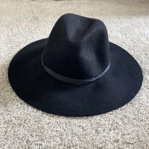 American Eagle Black Wool Wide Brim Hat